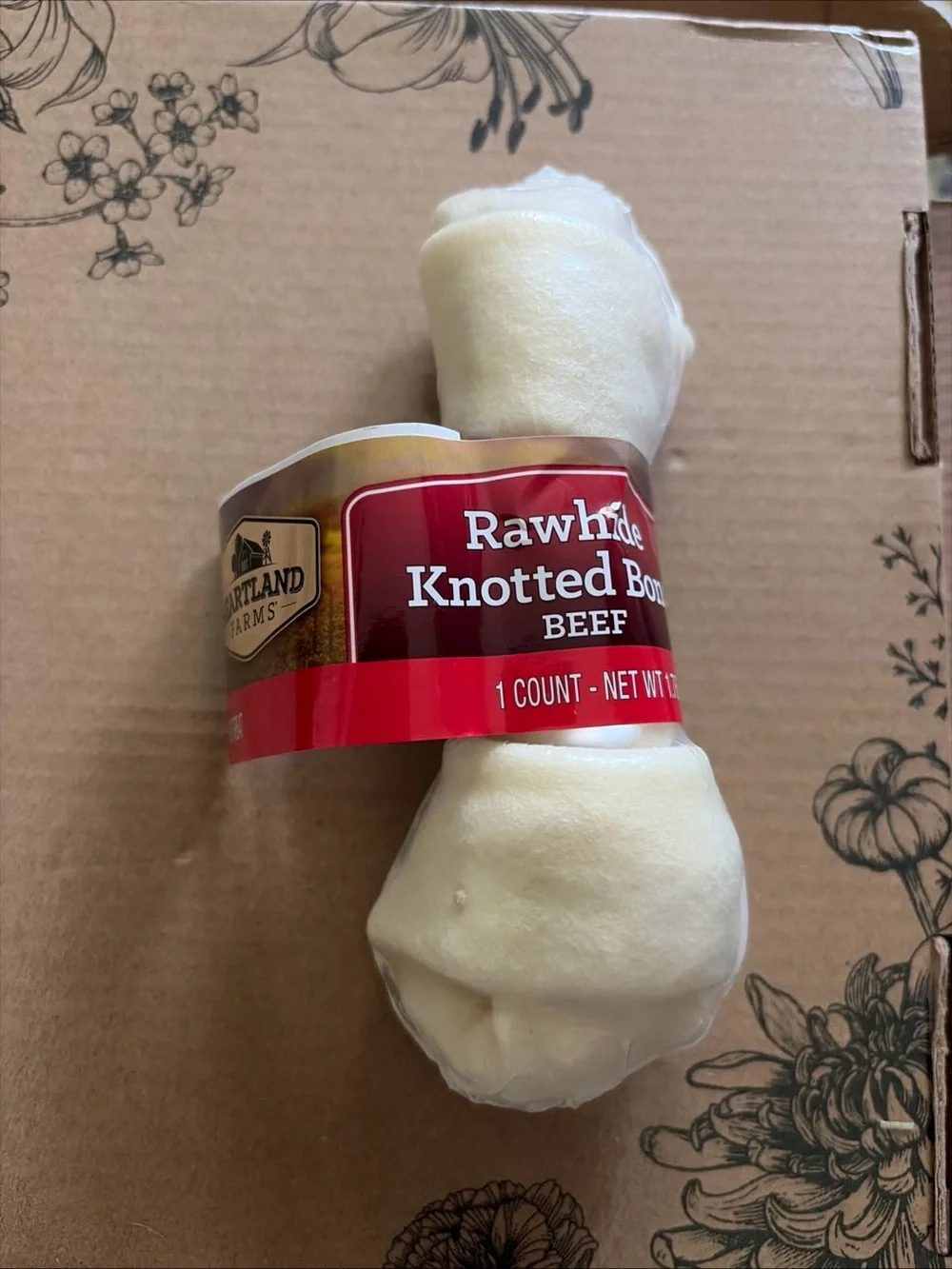 Hartland Farms Rawhide Knotted Bone Dog Chew - White